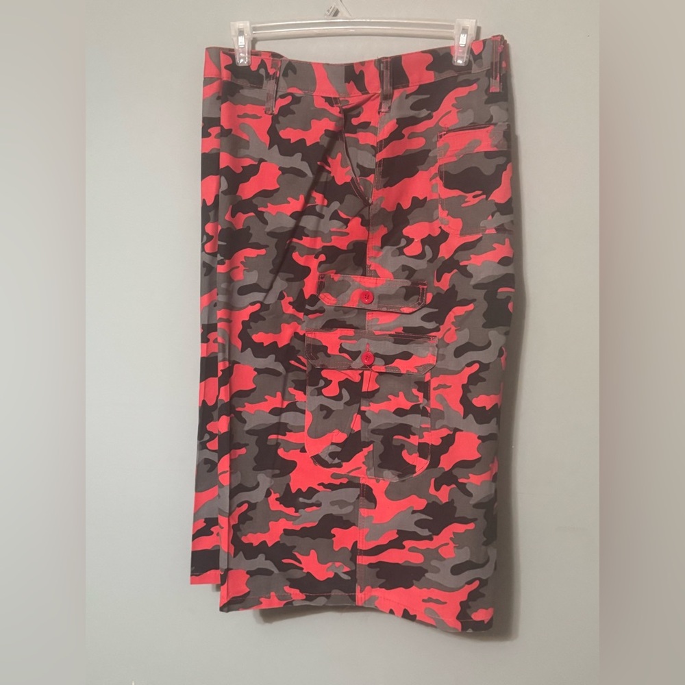 Champs Red and Gray Cotton Shorts